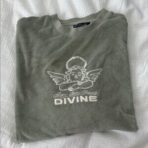 ASOS Olive Graphic Tee with Divine Print